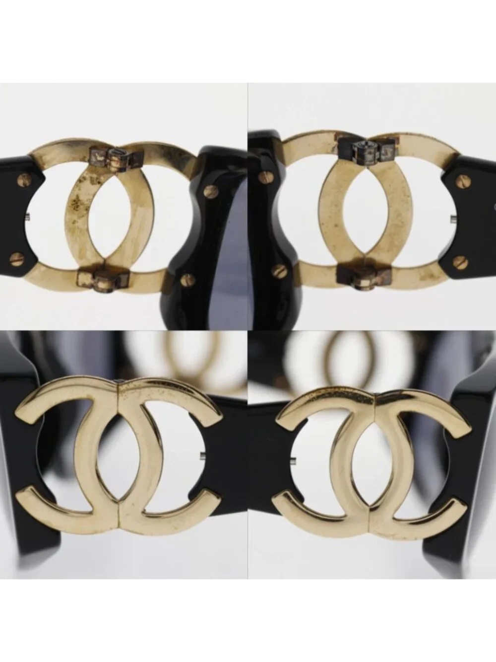 Chanel CC Logo Acetate Black Sunglasses Eyewear